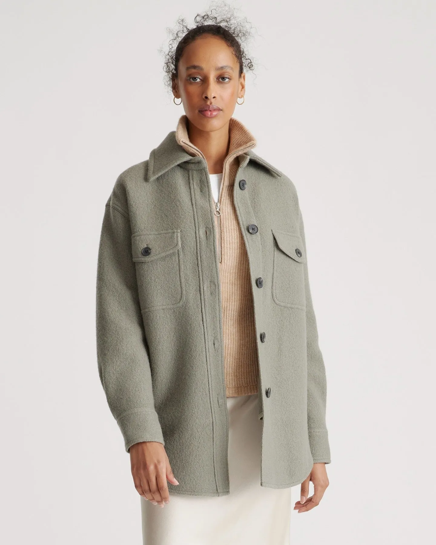 100% Merino Wool Shirt Jacket