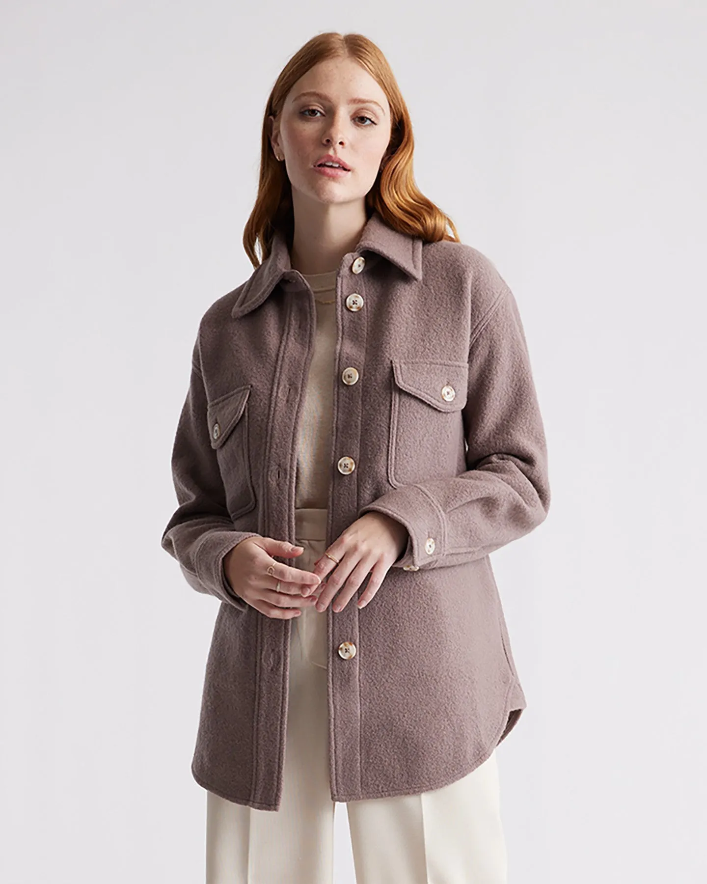 100% Merino Wool Shirt Jacket