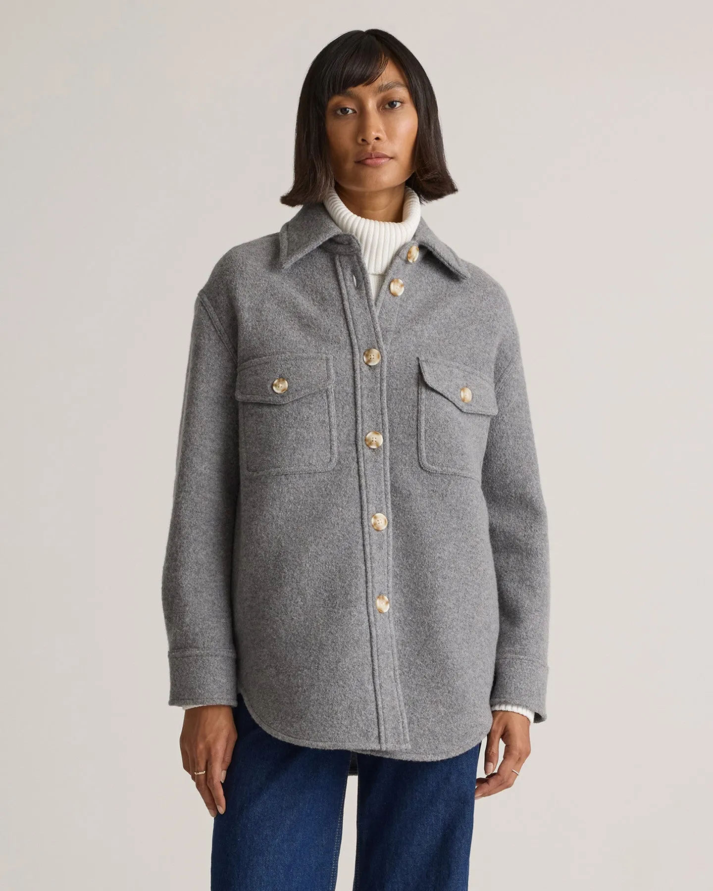 100% Merino Wool Shirt Jacket