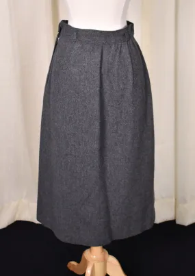 1950s Vintage Gray Wool Pocket Skirt