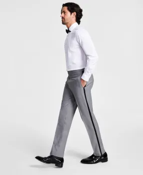 Alfani Mens Slim Fit Tuxedo Pants Light Grey 30 x 30