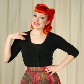 Black Pinup Cropped Cardigan