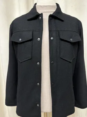 Black Wool Shacket- Men
