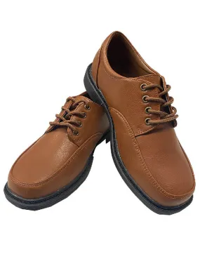 Boys Brown Matte Lace Up Closure David Dress Shoes 11-5 Kids