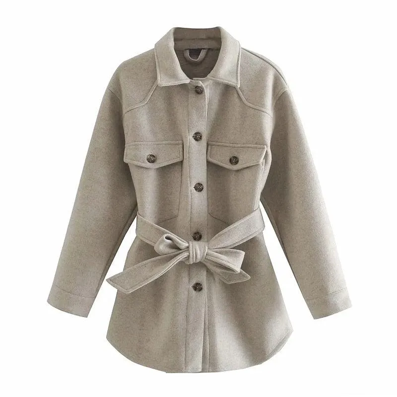 CHIC WOOL TRENCH COAT