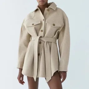 CHIC WOOL TRENCH COAT