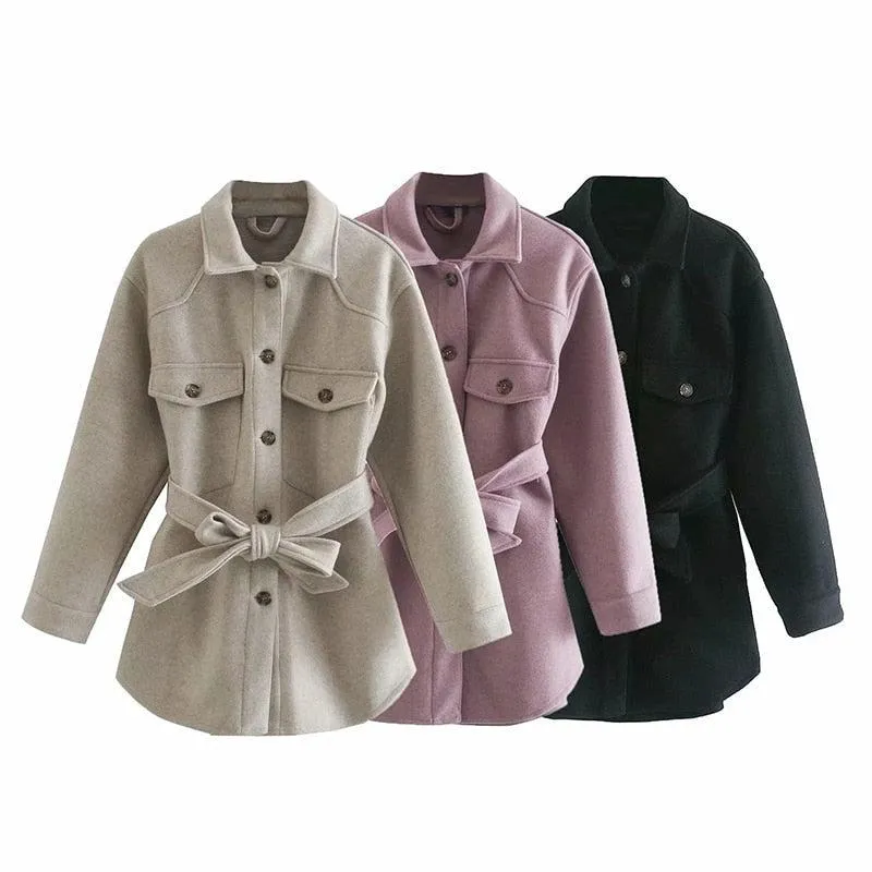 CHIC WOOL TRENCH COAT