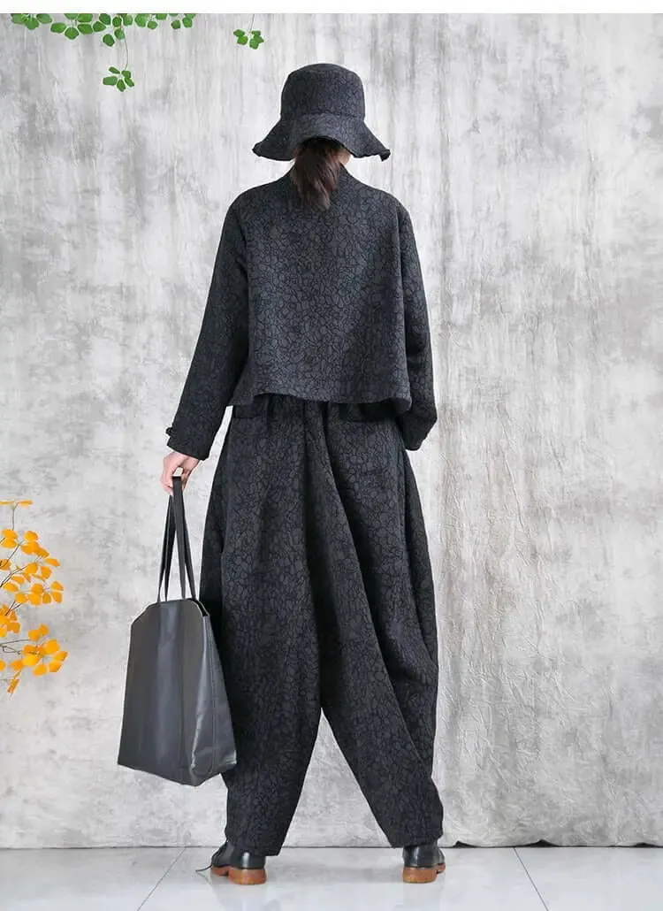 Cotton retro top   harem pants - fashionable short jacket - bohemian pants