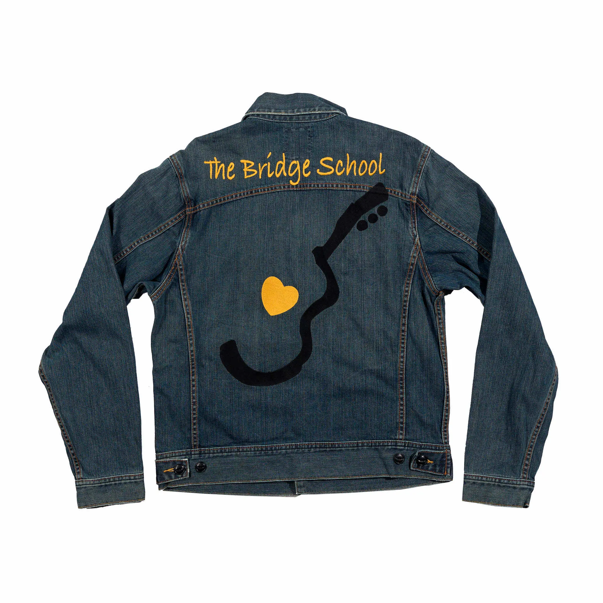 Customized Bridge School Benefit Lucky Denim Trucker Jacket - with hand pockets