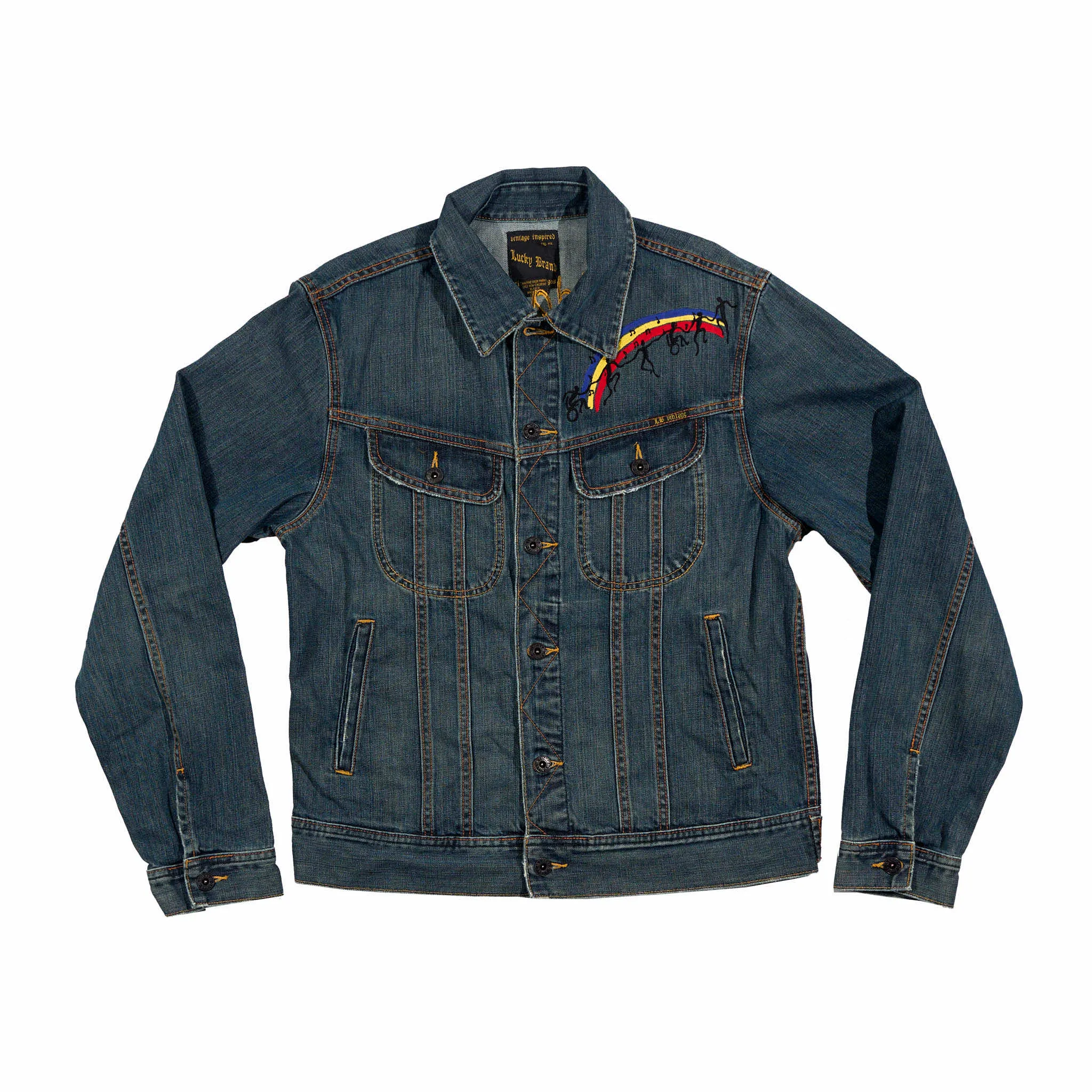 Customized Bridge School Benefit Lucky Denim Trucker Jacket - with hand pockets