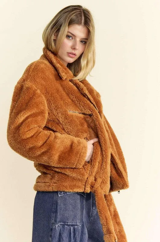 Davi & Dani Fuzzy Zip Up Jacket