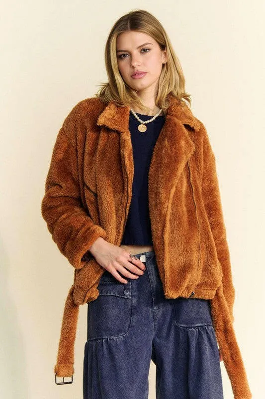 Davi & Dani Fuzzy Zip Up Jacket