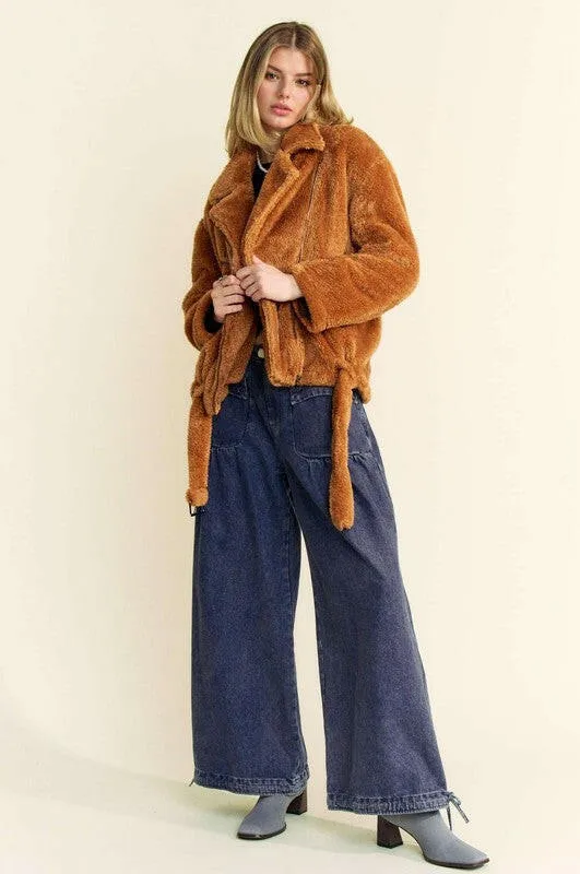 Davi & Dani Fuzzy Zip Up Jacket