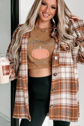 Deserving Praise Plaid Shacket (Ecru/Camel)