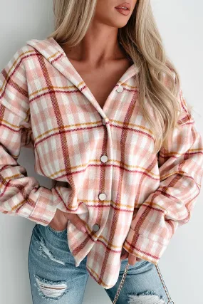 Doorbuster Out In The Pines Plaid Shacket (Pink Multi)
