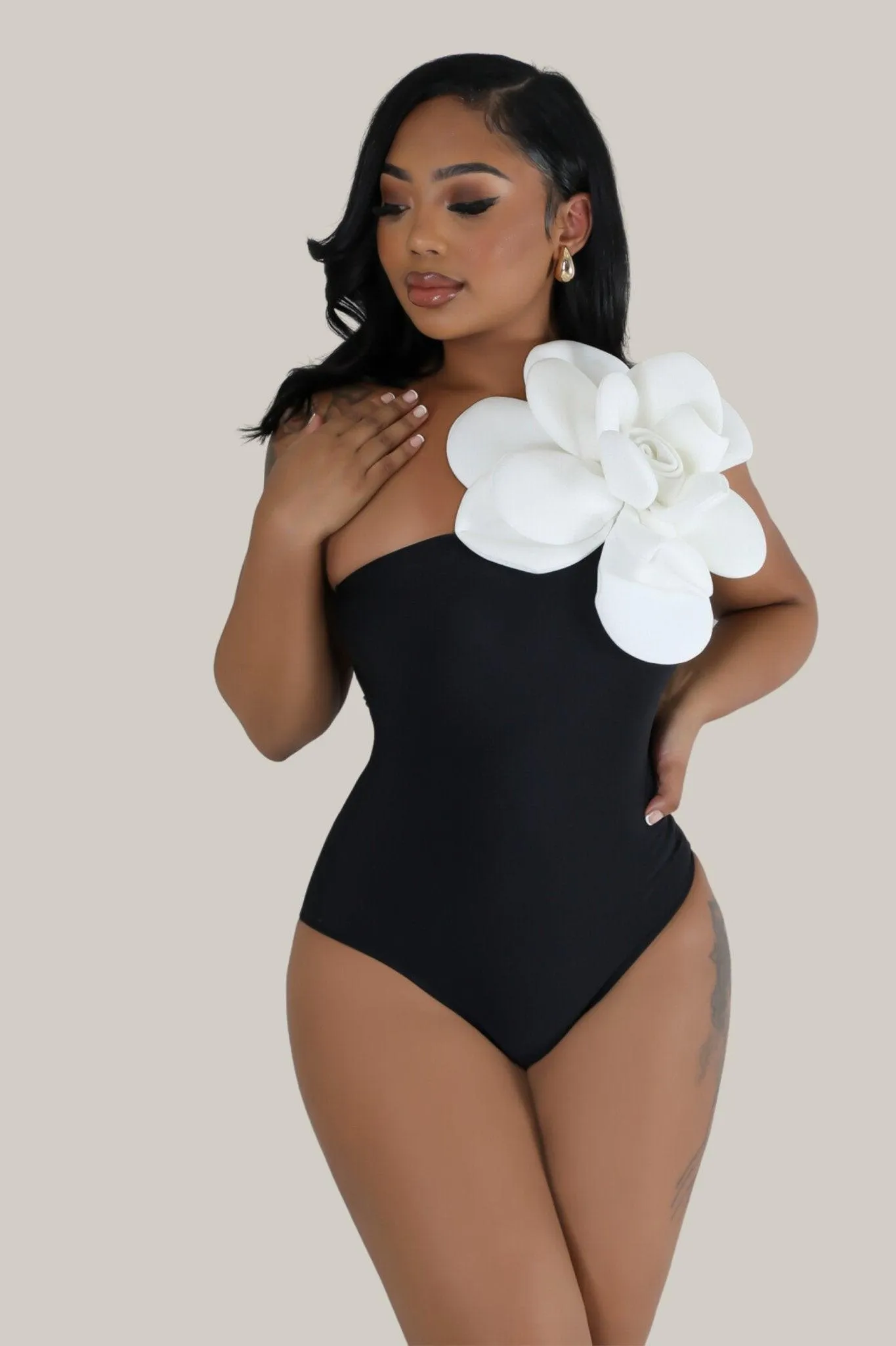 Fiora Flower Detail Bodysuit