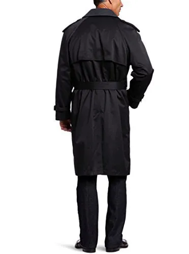 Hart Schaffner Marx Men's Burnett Trench Coat, Black, 46 Regular