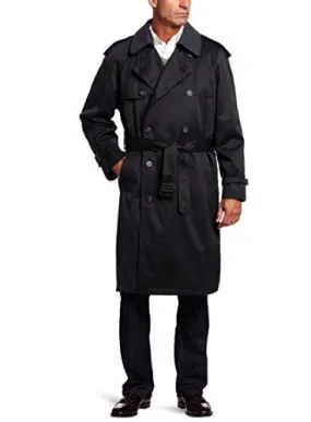 Hart Schaffner Marx Men's Burnett Trench Coat, Black, 46 Regular
