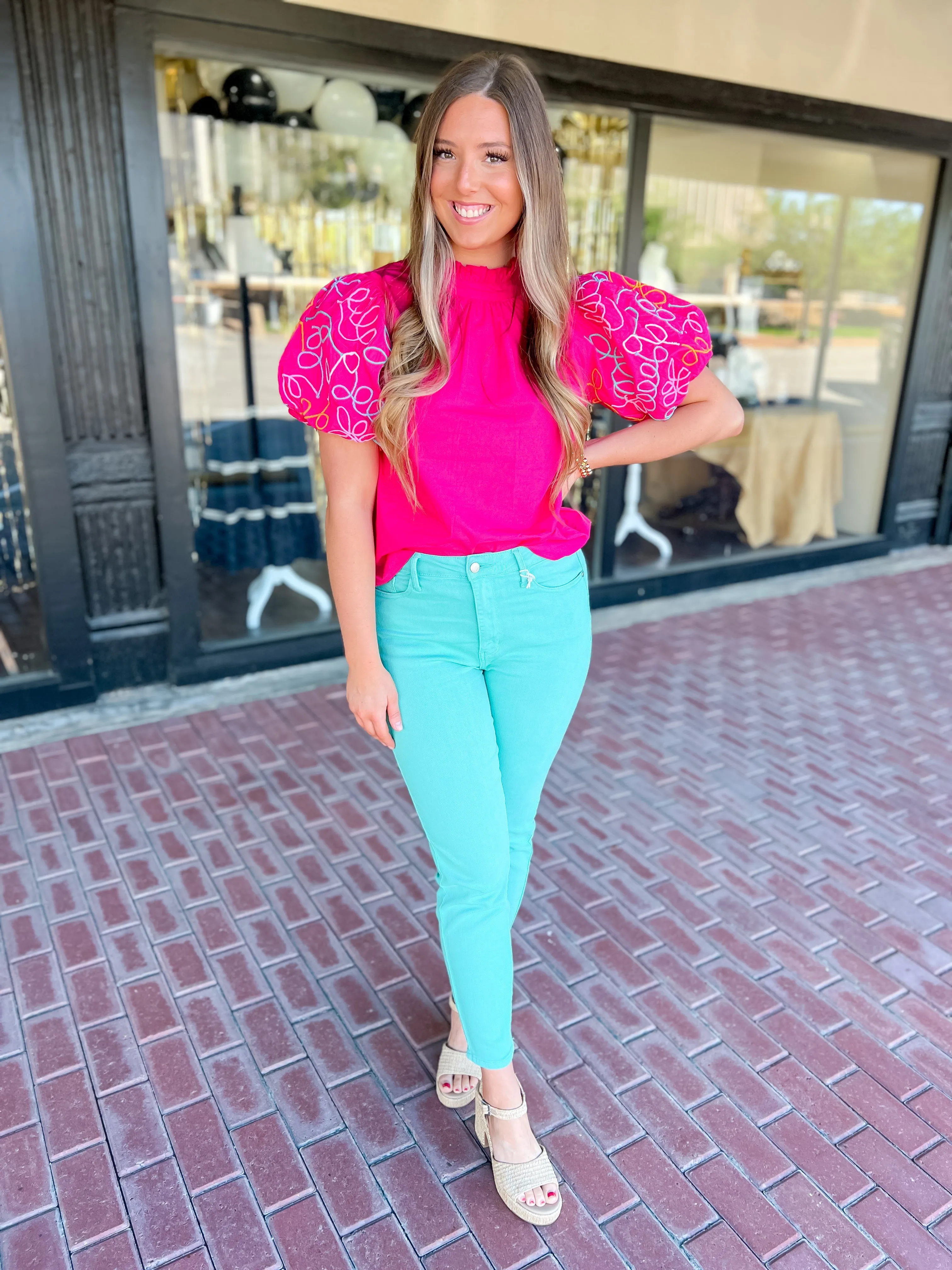 [Judy Blue] The Millie Slim Jeans-Aquamarine