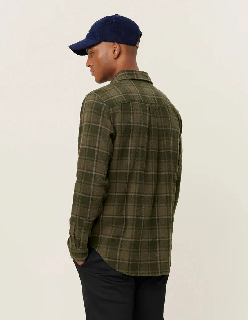 Kash Check Shirt - Olive Night & Forest Green