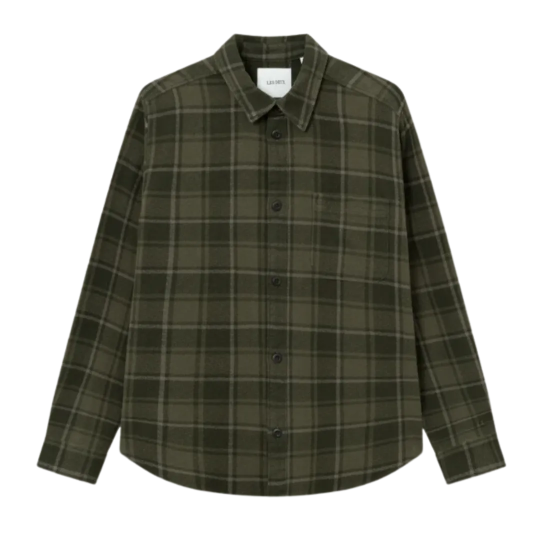 Kash Check Shirt - Olive Night & Forest Green