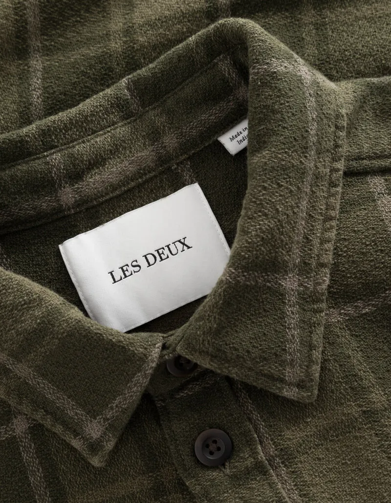 Kash Check Shirt - Olive Night & Forest Green
