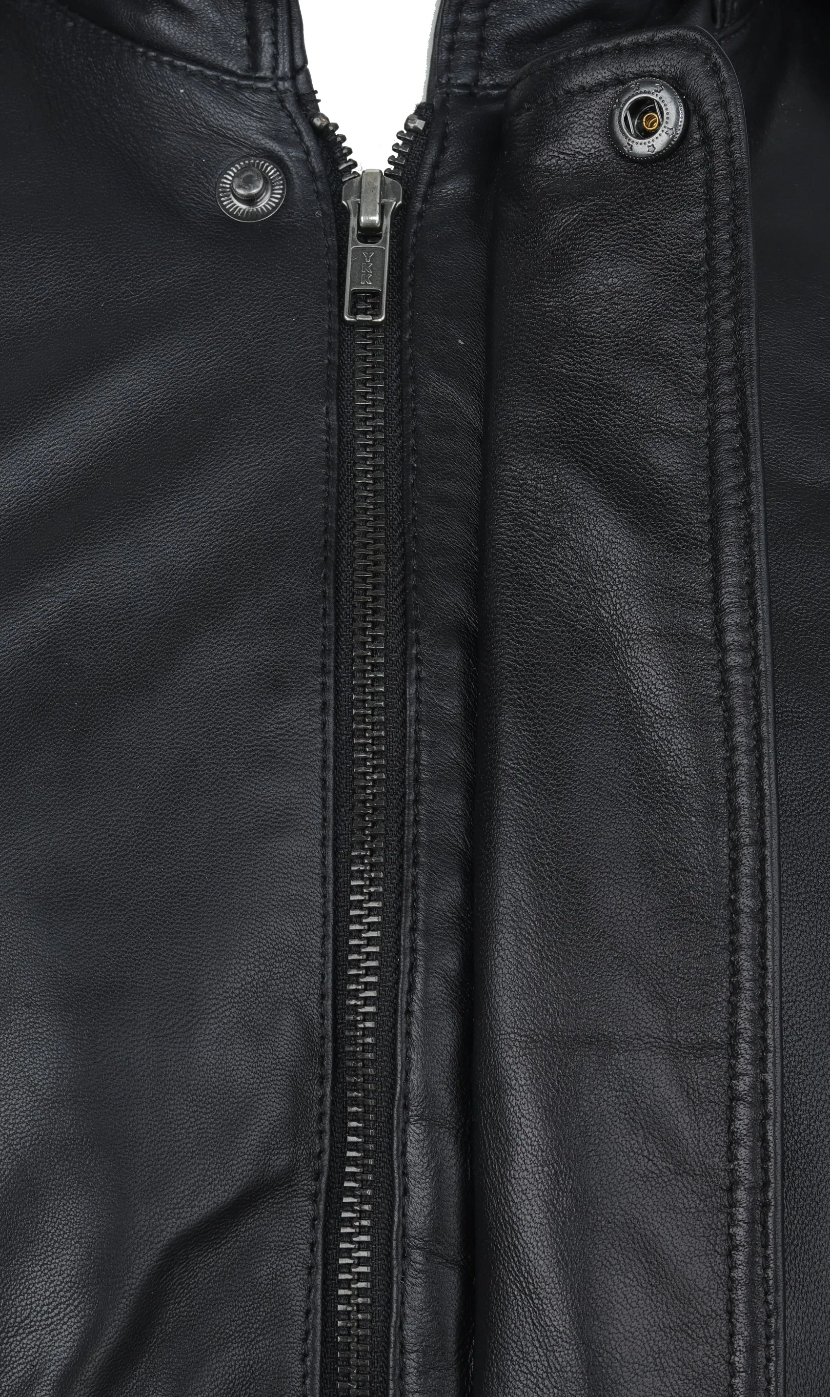 MENS LEATHER HOODED JACKET 94928 (BLACK)