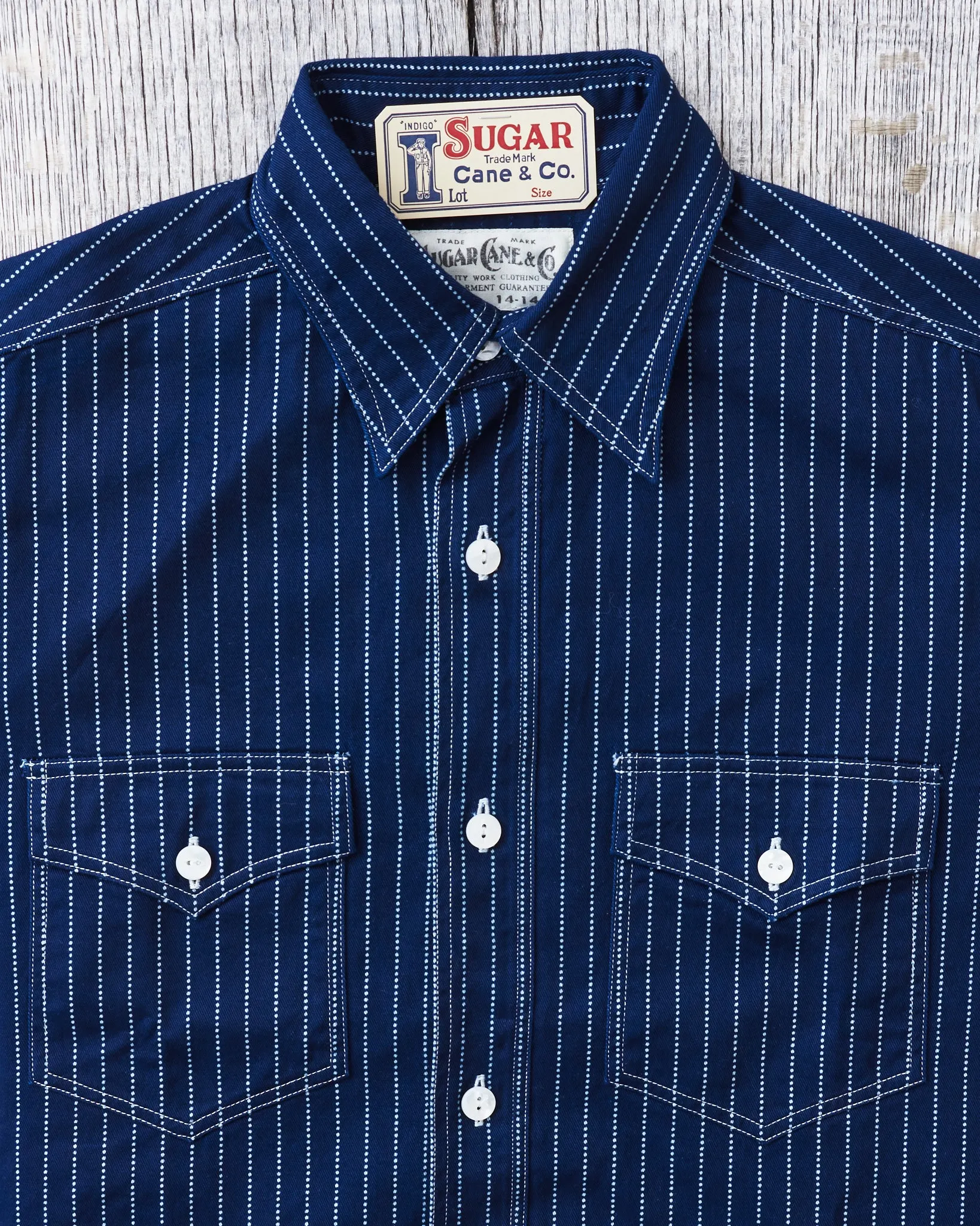 Sugar Cane & Co Fiction Romance 8,5 Oz Wabash Stripe Work Shirt