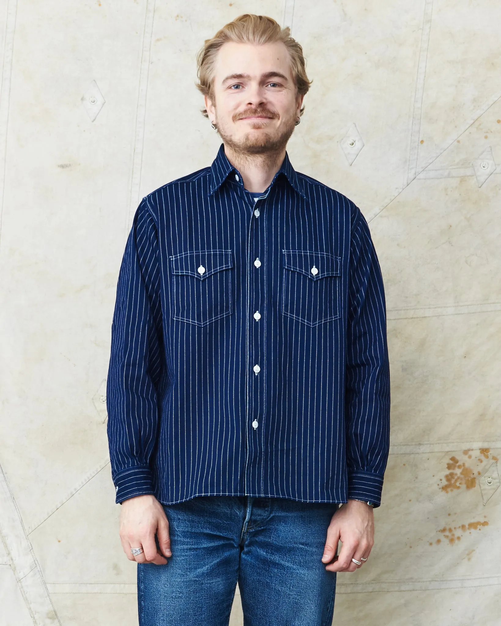 Sugar Cane & Co Fiction Romance 8,5 Oz Wabash Stripe Work Shirt