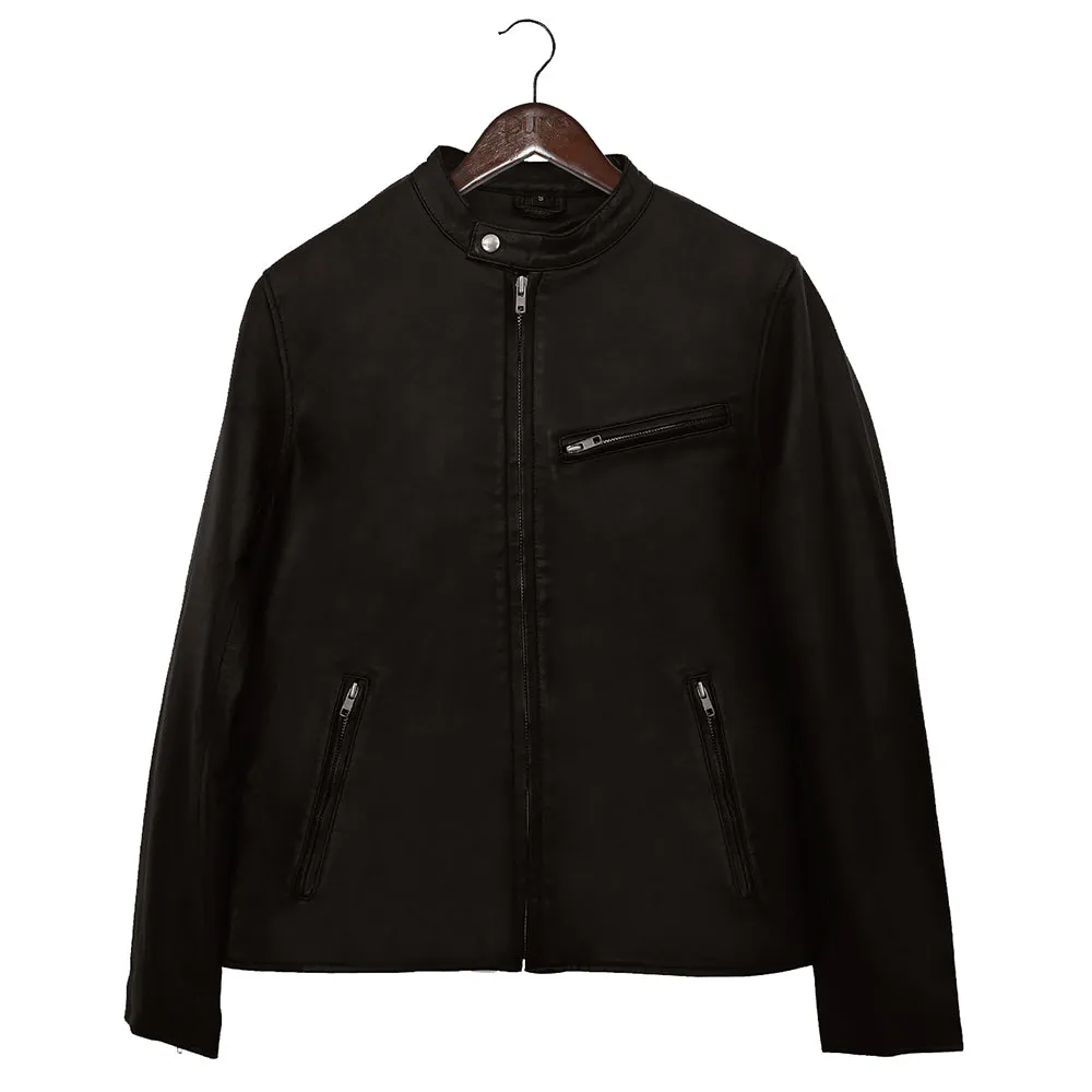 Superb Mens Lambskin Brown Leather Jacket