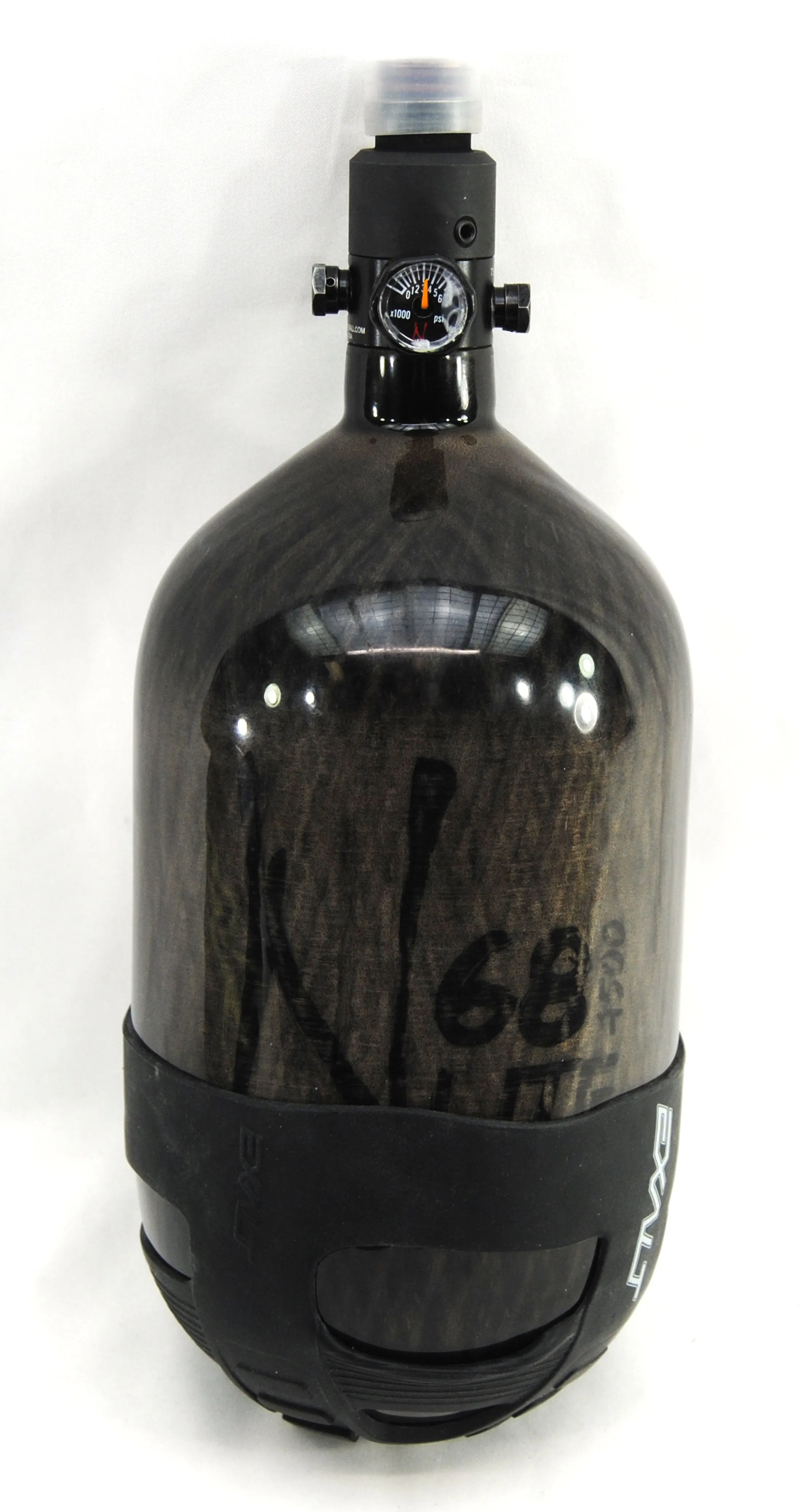 Used Ninja 68ci/4500psi w/ Standard Regulator Paintball Tank - Translucent Black
