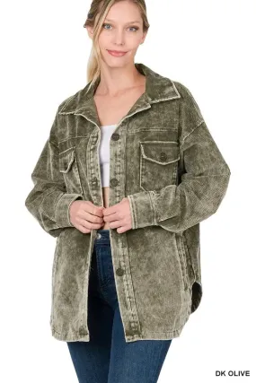 Zenana Premium Vintage Oversized Corduroy Shacket